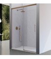 Resguardo de duche frontal fixo + deslizante URBAN Bronze Escovado