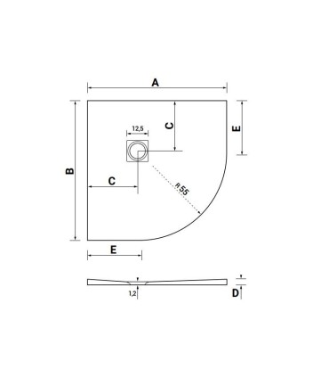 Base de duche semicircular BARCELONA CURVE