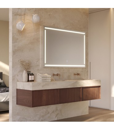 Espelho quadrado com luz frontal VIENA