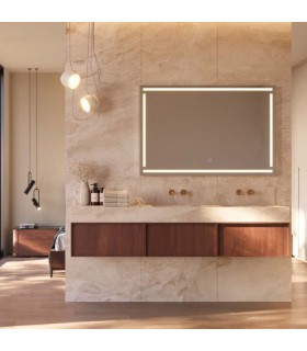 Espelho quadrado com luz frontal VIENA