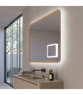 Espelho com aumento e luz LED com moldura modelo DUOMO