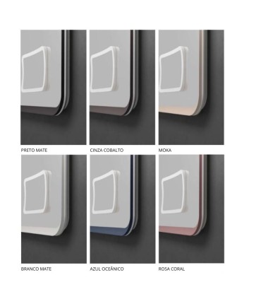 Espelho com aumento e luz LED com moldura modelo DUOMO