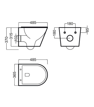 Sanitário suspenso Elba branco mate