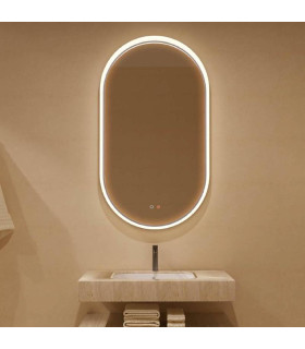 Espelho oval com moldura LED iluminada BARI