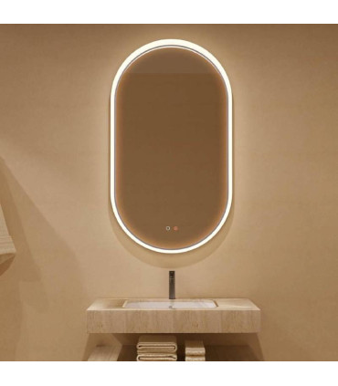 Espelho oval com moldura LED iluminada BARI