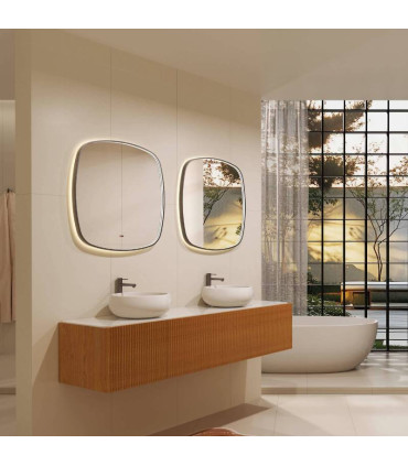 Espelho quadrado com moldura LED iluminada CATANIA