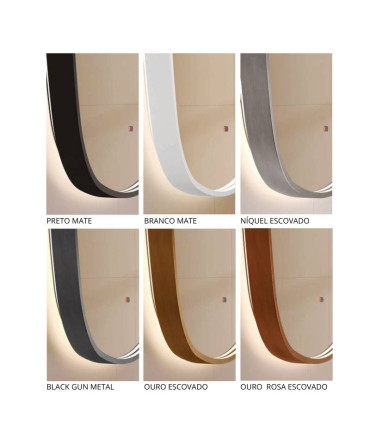 Espelho quadrado com moldura LED iluminada CATANIA