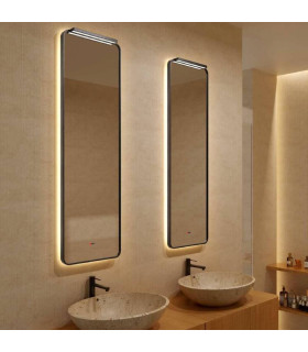 Espelho quadrado com iluminaçao por trás e superior PALERMO