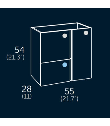 Móvel de banho VERSA 55 cm com Profundidade reduzida