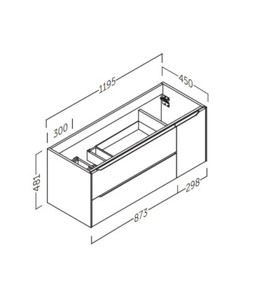 Móvel de banho suspenso CENIT 120 CM