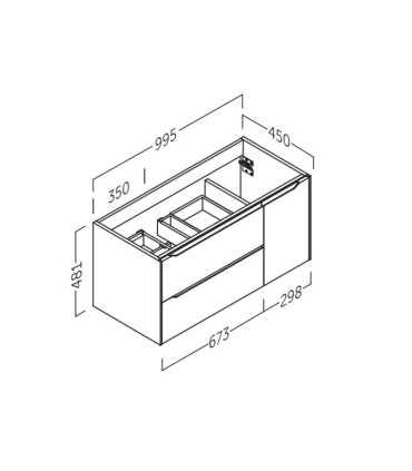 Móvel de banho suspenso CENIT 100 CM