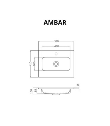 Móvel de banho suspenso BAMBOO 60 CM