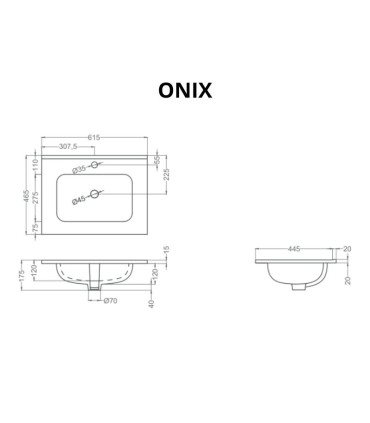 Móvel de banho suspenso BAMBOO 60 CM