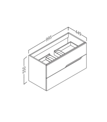 Móvel de banho suspenso BAMBOO 100 CM