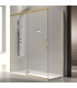 Resguardo de Duche painéi Fixo + porta Deslizante GLASÉ Ouro Escovado