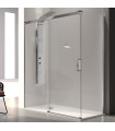 Resguardo de Duche painéi Fixo + porta Deslizante GLASÉ Prata Brilho