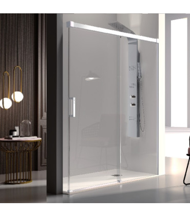 Resguardo de Duche painéi Fixo + porta Deslizante GLASÉ Branco