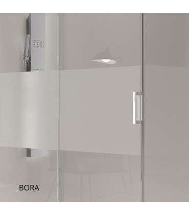 Resguardo de Duche painéi Fixo + porta Deslizante GLASÉ Preto Fosco
