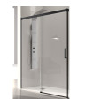 Resguardo de Duche painéi Fixo + porta Deslizante GLASÉ Preto Fosco