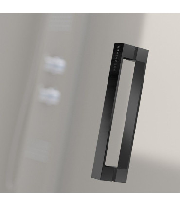 Resguardo de Duche painéi Fixo + porta Deslizante GLASÉ Preto Fosco