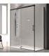 Resguardo de Duche painéi Fixo + porta Deslizante GLASÉ Preto Fosco