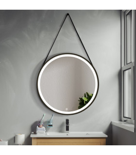 Espelho redondo com luz LED e corda CLOE