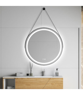 Espelho redondo com luz LED e corda CLOE+