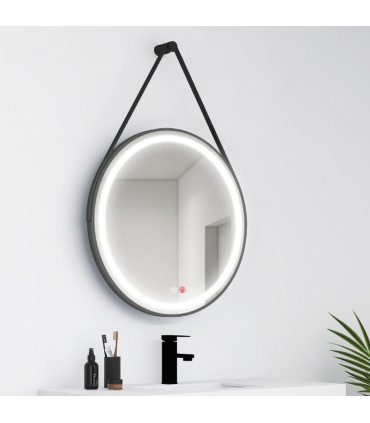 Espelho redondo com luz LED e corda CLOE+