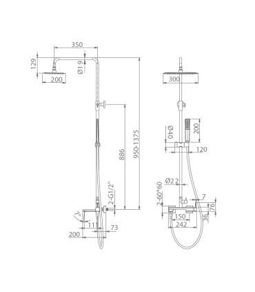 Conjunto de banheira monocomando TOSCANA Ouro rosa