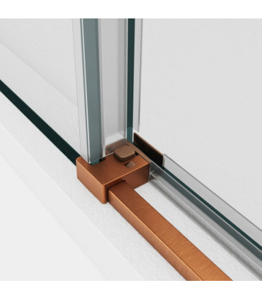 Resguardo de duche Angular 2 fixos + 2 deslizantes TWENTY Cobre
