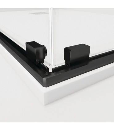 Resguardo de duche Angular 2 fixos + 2 deslizantes TWENTY Preto