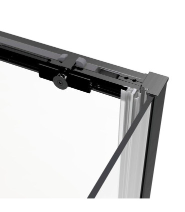 Resguardo de duche Angular 2 fixos + 2 deslizantes TWENTY Preto