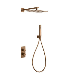 Conjunto de duche Termostático Encastrado na parede TOSCANA Ouro rosa
