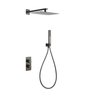 Conjunto de duche Termostático Encastrado na parede TOSCANA Black gun metal