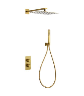 Conjunto de duche Termostático Encastrado na parede TOSCANA Ouro
