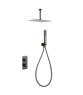 Conjunto de duche Termostático Encastrado no teto AREZZO Black gun metal