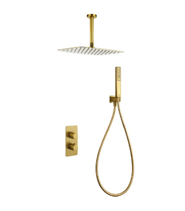 Conjunto de duche Termostático Encastrado no teto AREZZO Ouro