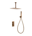 Conjunto de duche Termostático Encastrado no teto AREZZO Ouro rosa