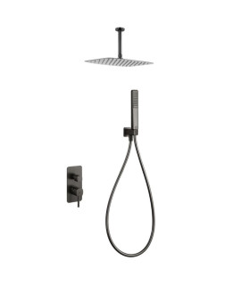 Conjunto de duche Monocomando Encastrado no teto AREZZO Black gun metal