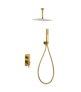 Conjunto de duche Monocomando Encastrado no teto AREZZO Ouro