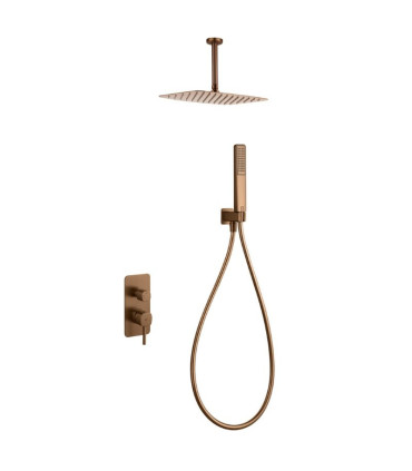 Conjunto de duche Monocomando Encastrado no teto AREZZO Ouro rosa