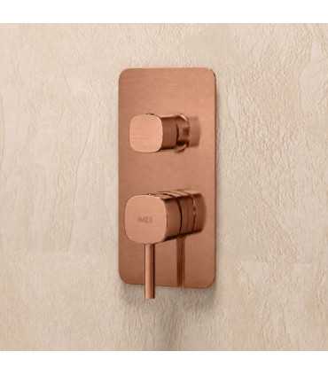 Conjunto de duche Monocomando Encastrado no teto AREZZO Ouro rosa